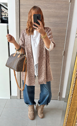 Veste suédine bambi beige