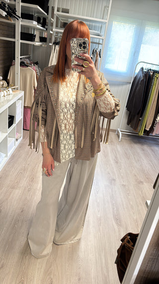 Veste suédine à franges