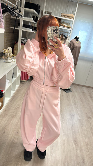 Ensemble sweat/jogging rose