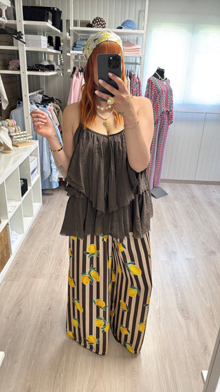 Précommande Pantalon fluide imprimé citrons