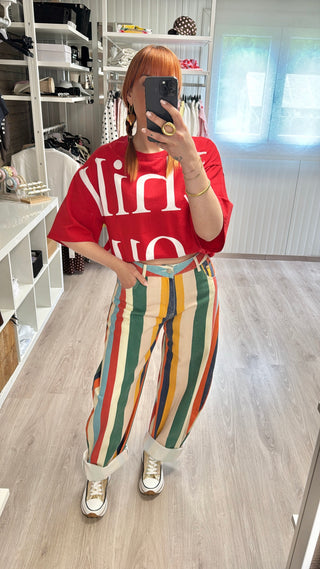 Jean barrel multicolore
