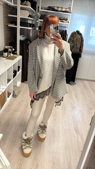 Legging similicuir écru