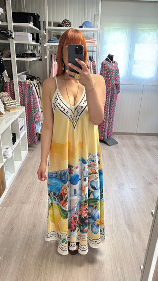 Longue robe Santorin jaune