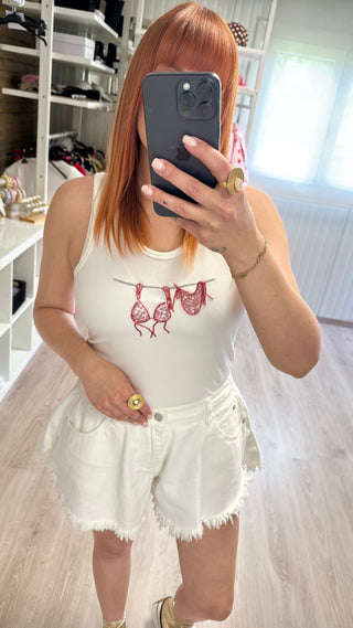 Top bikini sequins et perles