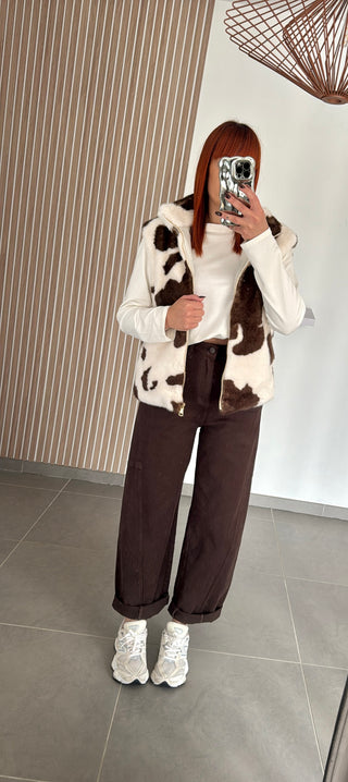 Veste fourrure cow print