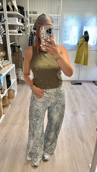 Top à clous Kaki