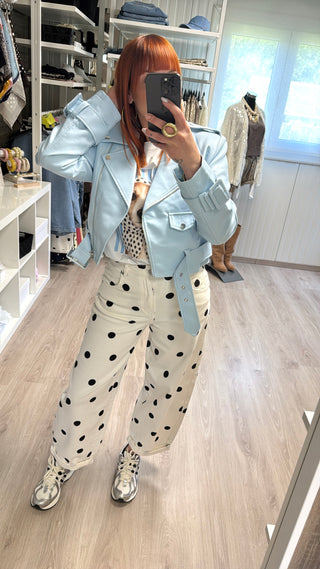 Perfecto similicuir bleu