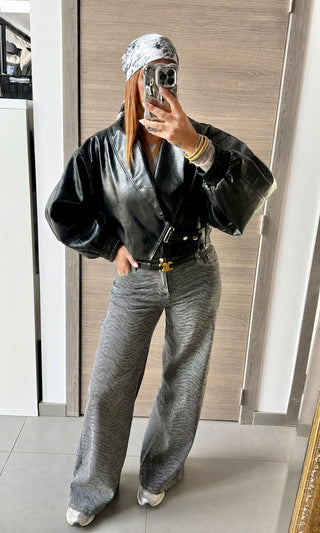 Jean Wide legs imprimé animal