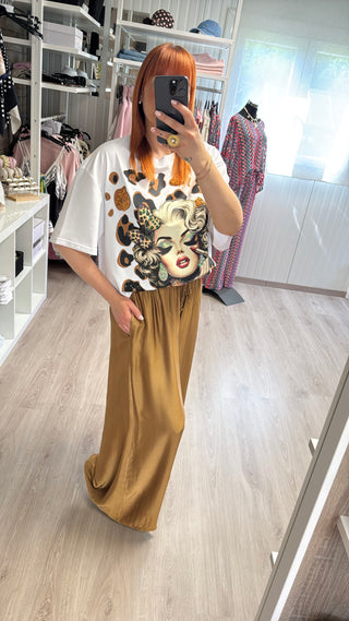 PRÉCOMMANDE Pantalon fluide doré/cuivré