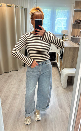 Jean barrel bleu clair