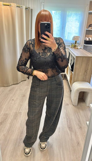 Pantalon à carreaux