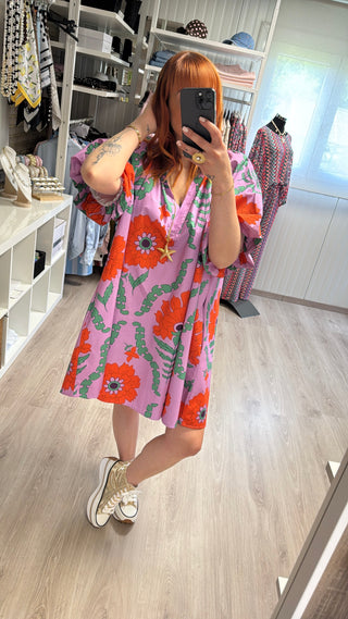 Robe Ibiza lilas et orange