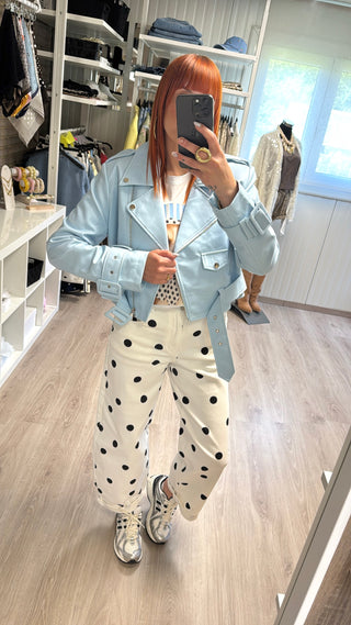 Perfecto similicuir bleu