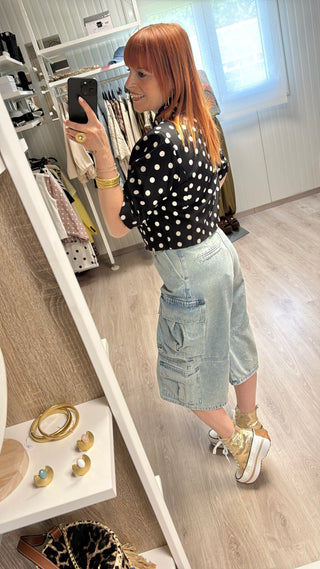 Bermuda cargo en jean