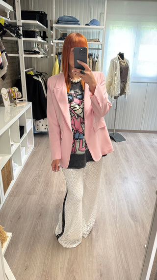 Blazer structuré rose