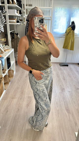 Top à clous Kaki