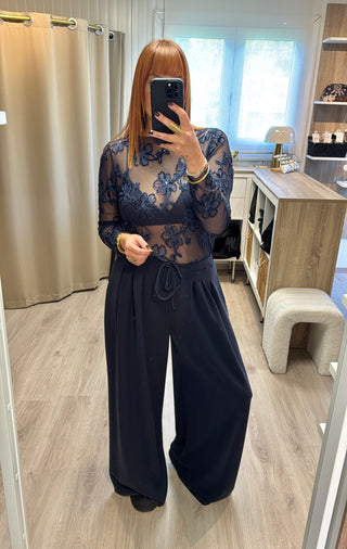 Jogging peau de pêche bleu marine