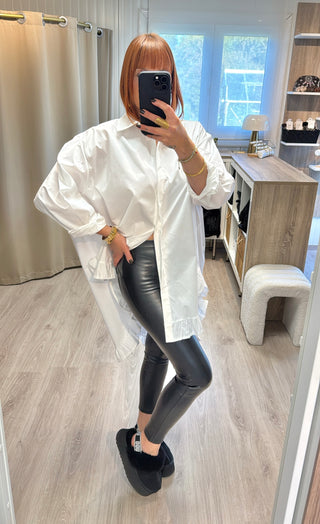 Chemise blanche à volants
