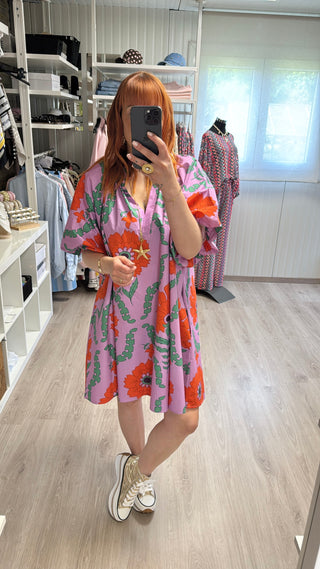 Robe Ibiza lilas et orange