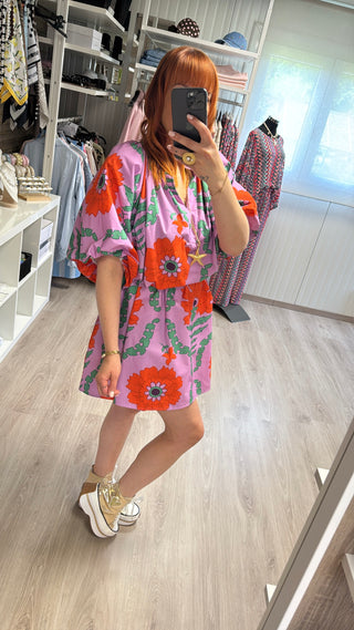 Robe Ibiza lilas et orange