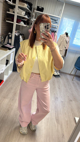 Veste similicuir jaune