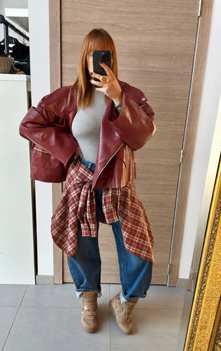 Perfecto oversize rouge carmin