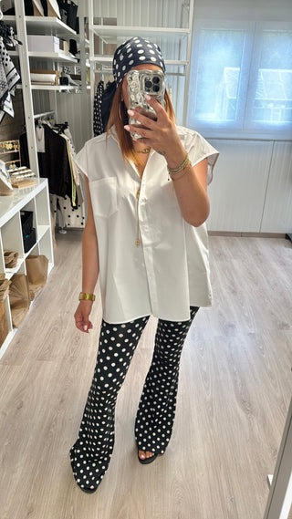 Legging maillot évasé à pois