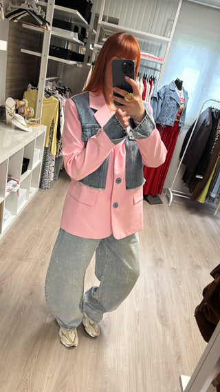 Jean barrel à strass