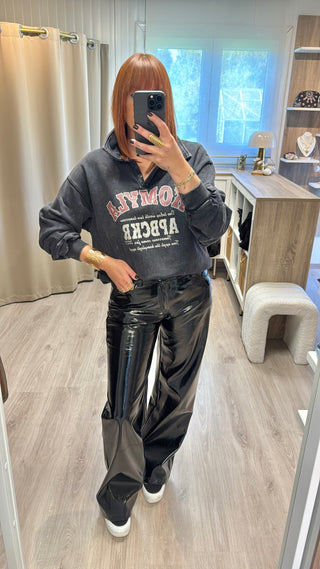 Sweat gris vieilli