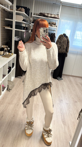 Legging similicuir écru