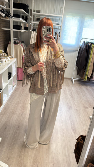 Veste suédine à franges