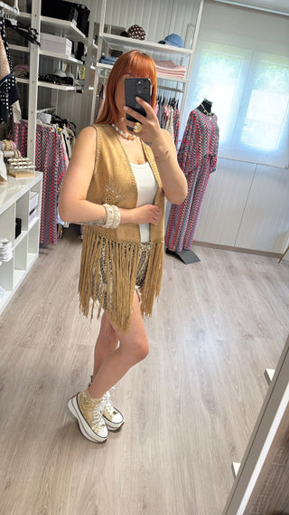 Gilet bohème à franges