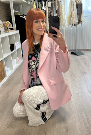 Blazer structuré rose