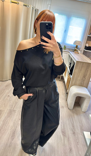 Sweat à clous noir