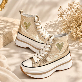 Converse dorées à plateforme