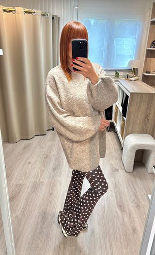 Pull oversize beige