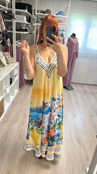 Longue robe Santorin jaune