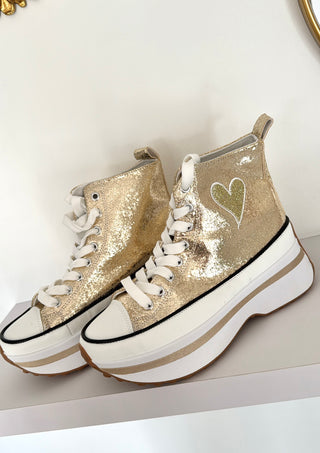 Converse dorées à plateforme