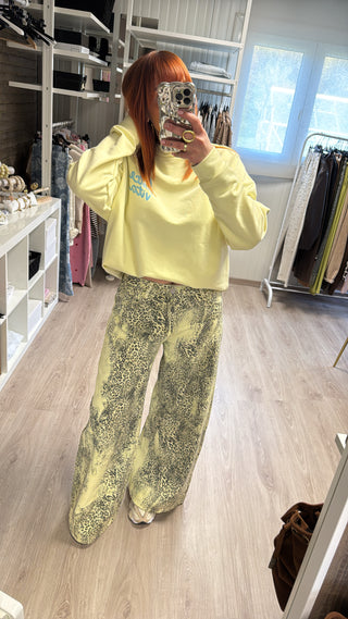 Jean léopard jaune