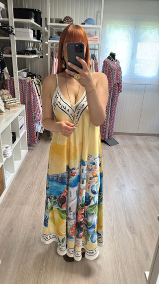 Longue robe Santorin jaune