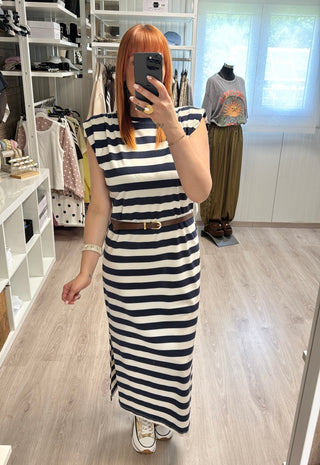 Robe marinière bleue marine/écru