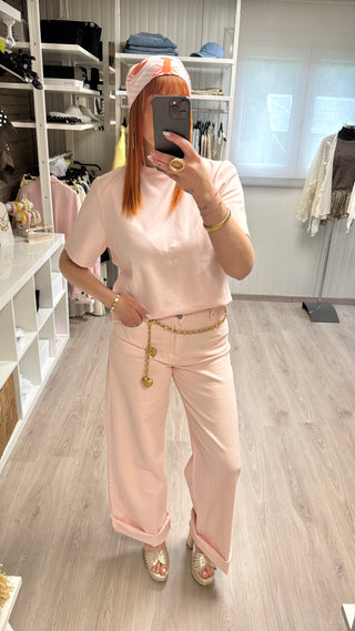 Jean Wide leg rose pâle