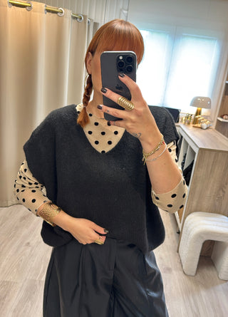Pull col V noir