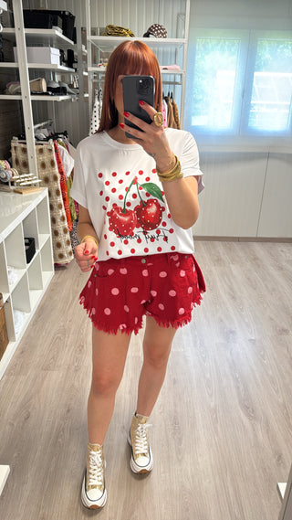 T-shirt cerises 🍒 et perles