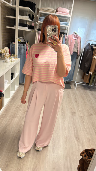 Pantalon fluide rose