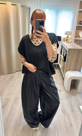 Pull col V noir