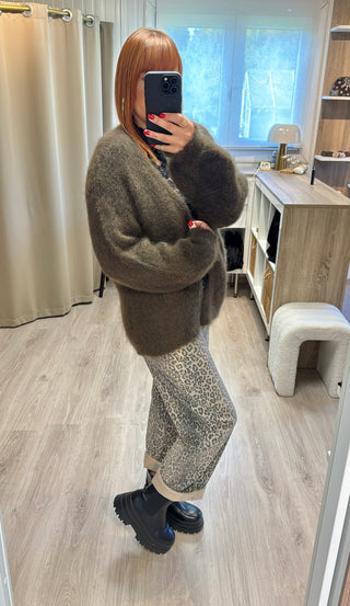 Gilet mohair oversize marron