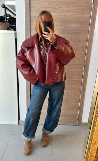 Perfecto oversize rouge carmin