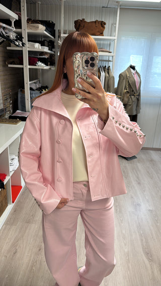 Veste vinyle rose