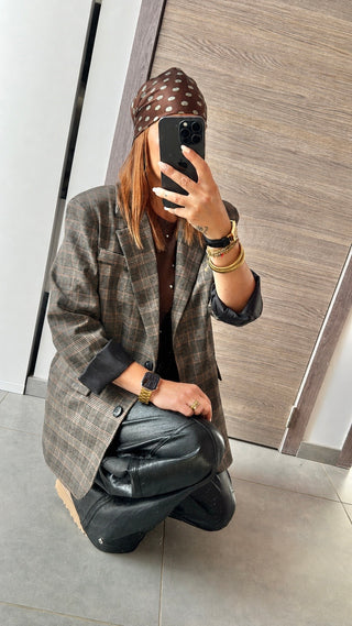 Veste blazer à carreaux